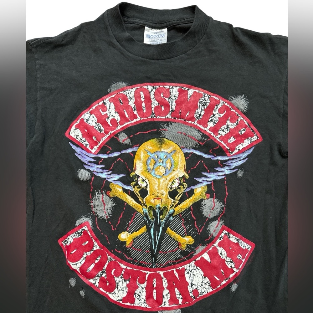 Vintage Aerosmith T-Shirt Men’s/Unisex Medium 90’s Brockum Tag Boston MA Tour